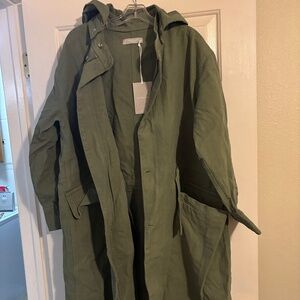 Everlane Canvas Organic Cotton Parka Green